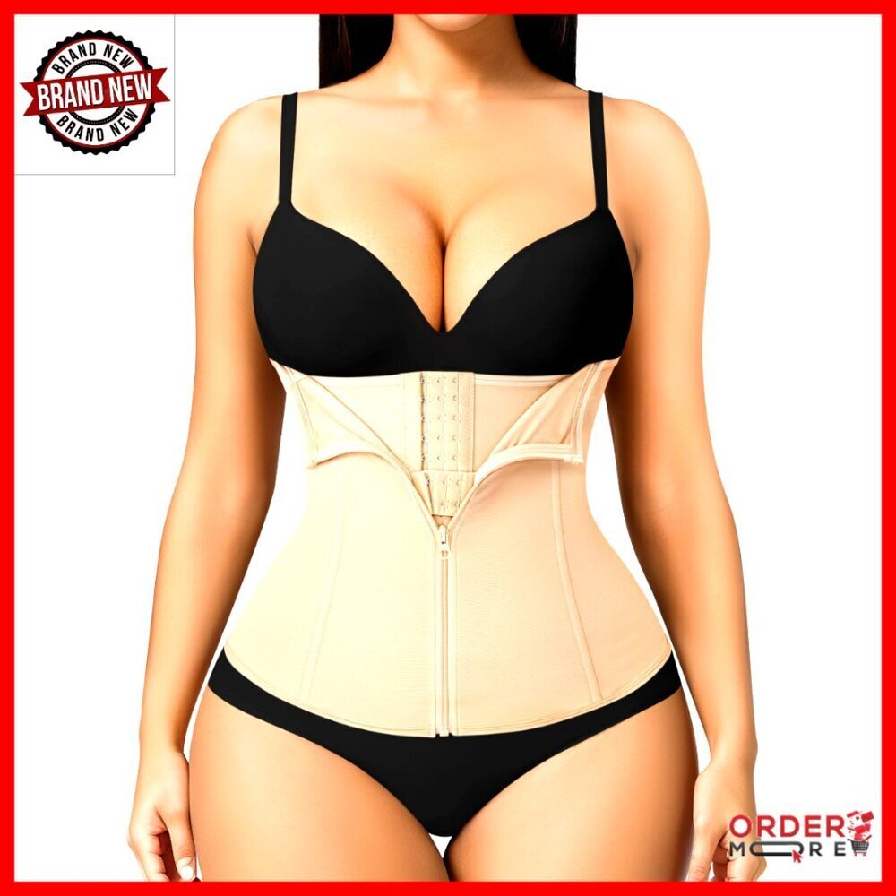 Mesh Corset Shapewear Tummy Control Waist Cincher Zipper Waist Trainer